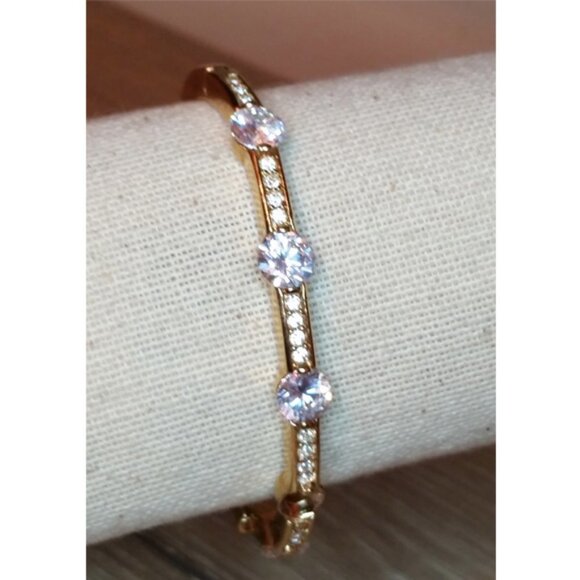 RETRO Givenchy Dazzling Bejeweled Golden Tone Bracelet Read - Picture 2 of 5